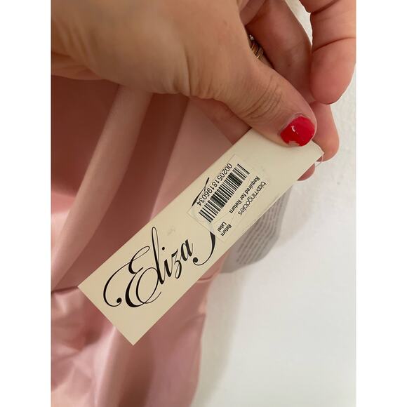 Eliza J Cream One-Shoulder Prom Dress - Picture 6 of 9